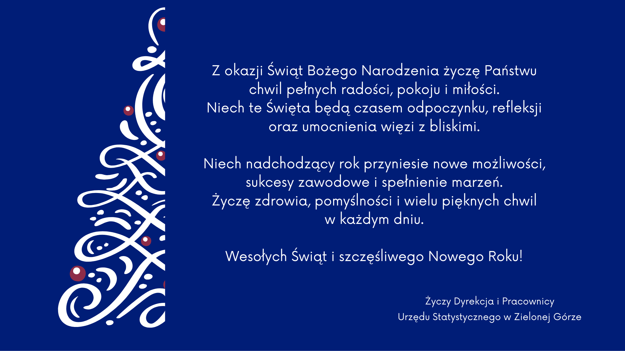 Granatowe tło z białą choinką