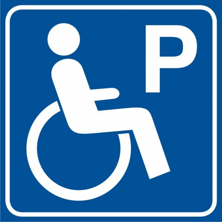 Piktogram osoba na wózku, miejsce parkingowe