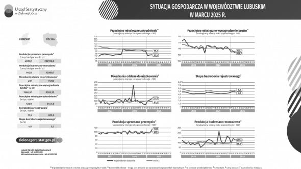 Sytuacja gospodarcza w województwie lubuskim w marcu 2025 r. - INFOGRAFIKA