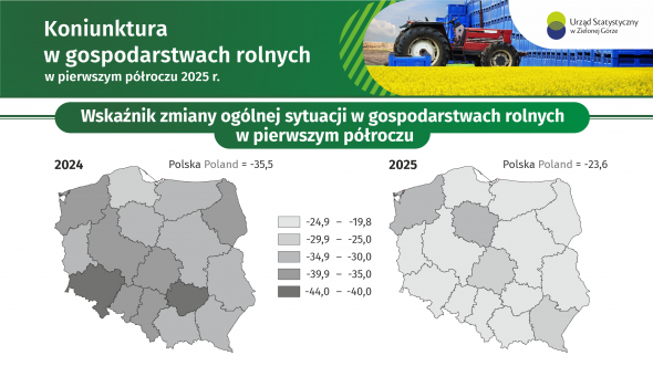 Koniunktura w gospodarstwach rolnych w pierwszym półroczu 2025 - INFOGRAFIKA